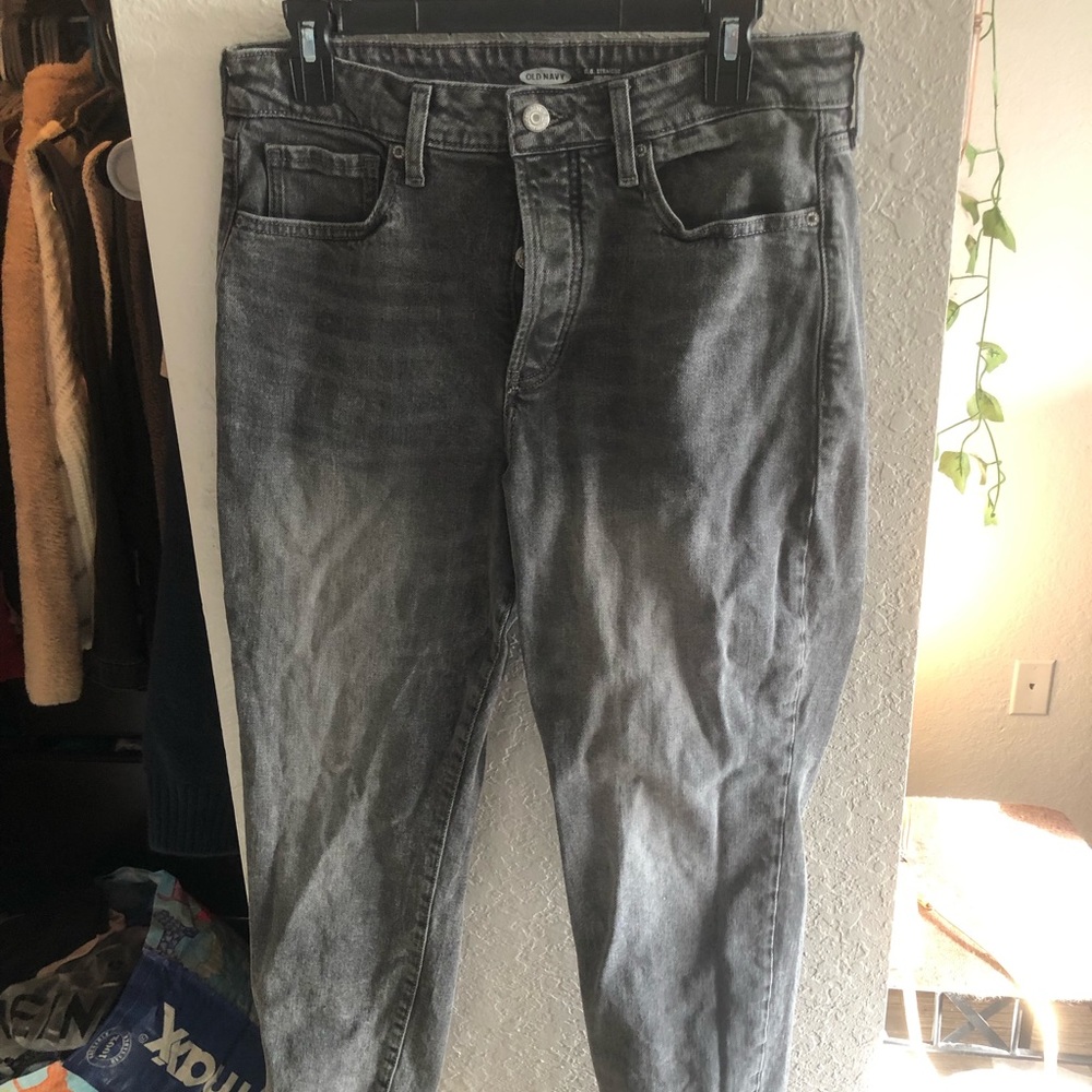 Grey High-rise OG Straight Jeans